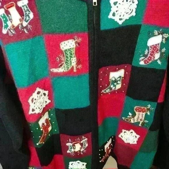 Victoria Jones Christmas‎ Stocking sweater Sz L - Picture 3 of 9